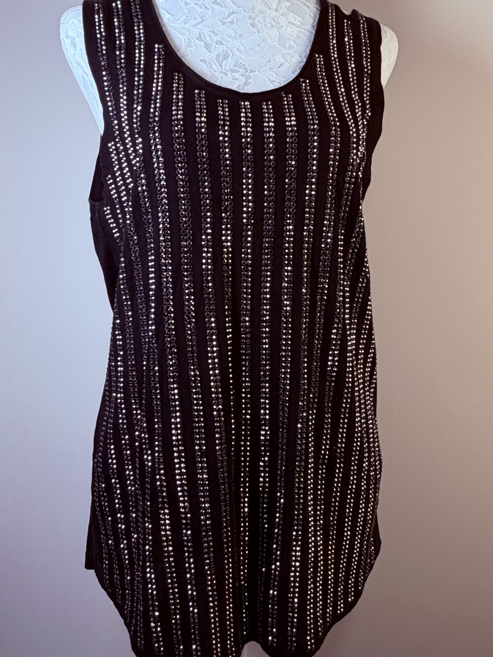 Guess Black Tank Top with Embroidered Logo